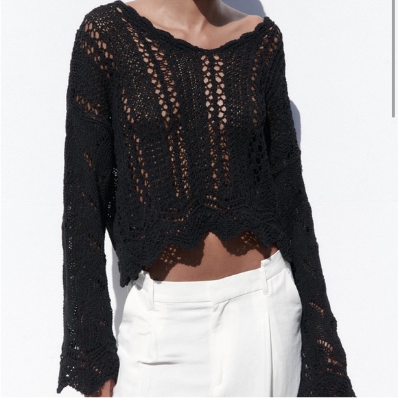 NWT Zara oversized open knit sweater - Picture 4 of 10